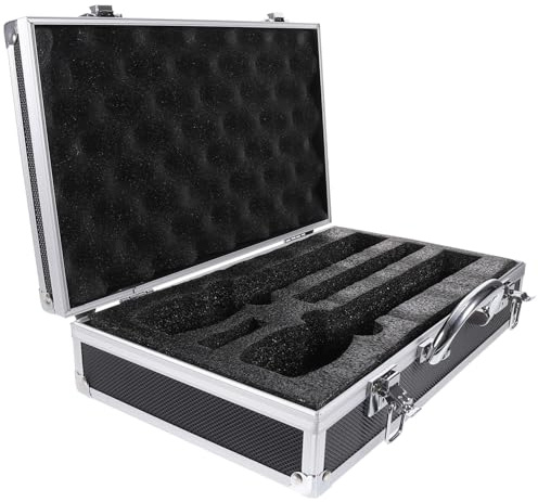 DECOMELODY Drahtlose Mikrofon Aufbewahrungsbox für Zwei Mikrofone, Schwarz
