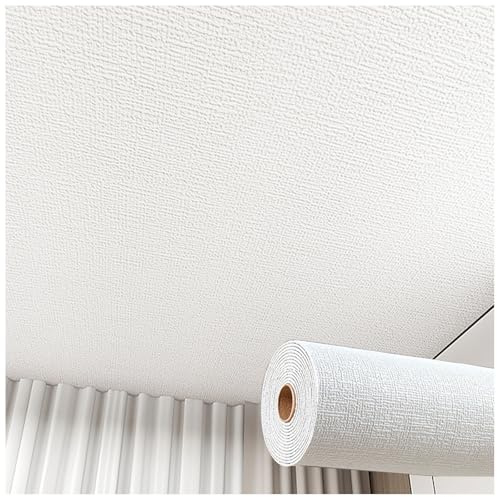 Aeovot Selbstklebende Deckenverkleidung Feuchtraum, 3mm XPE Deckenpaneele Selbstklebend Deckenplatten Styropor Wasserdicht und Feuchtigkeitsbeständig, Styroporplatten Deckenplatten(Weiß,W100cmL5m)
