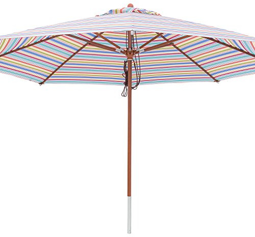 anndora® Sonnenschirm Marktschirm Gastronomie 4 m rund - mit Winddach gestreift 7 Farben