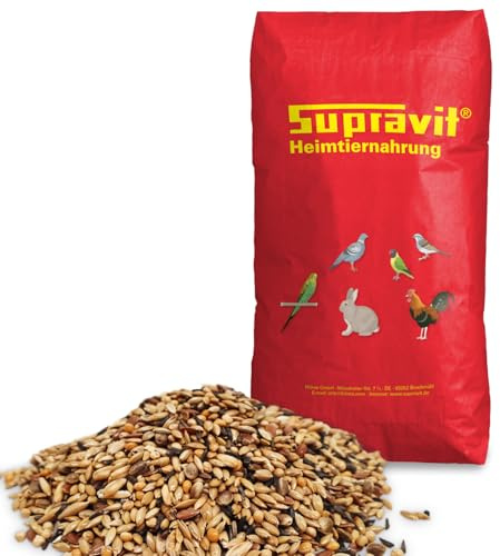 Supravit Kanarienfutter ohne Rübsen 25kg | Vogelfutter für Kanarienvögel Aller Arten | Für Waterslager, Harzkanarien und mehr | Ganzjahres-Futter für Kanarien Vögel