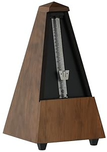 Wittner Metronom Pyramidenform Serie 810 - Mit Glocke - Nussbaum matt | System Maelzel - Massivholzgehäuse - Mechanisch zum Aufziehen - Keine Batterien erforderlich - Made in Germany
