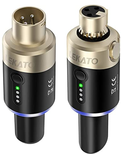 LEKATO 5,8 Ghz Wireless Mikrofon Sender Empfänger Plug-on XLR Mikrofon Wireless System für dynamisches Mic, Audio Mixer, DSLR Kamera, PA System