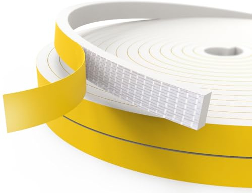 Dichtungsband Türdichtung Selbstklebend, Fensterdichtung Siegel Streifen 10mm(B) x 6mm(D) Lärm Schalldämmung Wasserdicht Gummidichtung Abdichtungsband für Türen Fenster Gesamtlänge 10M Lang Weiß