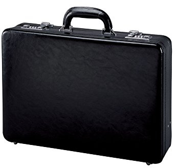 ALASSIO 41033 - Attachékoffer TAROMINA, aus hochwertigem Leder, ca. 45,5 x 33 x 10 (+2) cm, schwarz