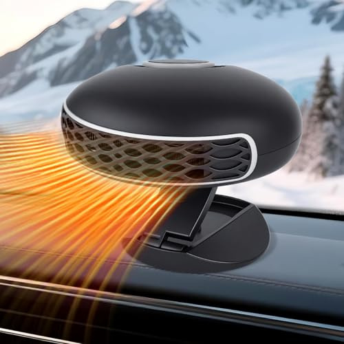 WEQNGIU Autoheizung, 12V Tragbarer Autoheizer zum Anschluss an den Zigarettenanzünder, 2-in-1 Heizung und Kühlung, Schnelles Aufheizen, Windschutzscheiben Entfroster für Auto, SUV, LKW