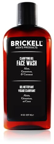 Brickell Men's Clarifying Gel Face Wash - Natürliche und organische - Männer Reinigungsgel mit Geranie, Kokosnuss und Aloe Vera - 237 ml - Parfümiert