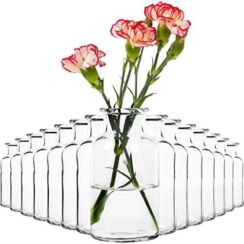15x Vasen (Made in Germany) 13cm mittelgroß - Dekoflasche Väschen | Blumenvase, Tischvase, Blumenväschen, Dekoflasche aus Glas - für Tischdeko, Hochzeit