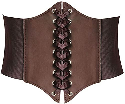 HANERDUN Damen Gürtel Elastische Breit Korsett Tied Vintage Taillengürtel | Damen Elastischen Korsett, Schnürgürtel, Retro Gürtel, Waspie Gürtel, Taille Hüftgurt, Corset Belt, Mittelalter, Piraten Belt