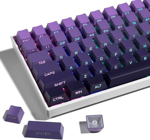 XVX Glänzende Doppel-Shot PBT Side-Druck Tasten, Gradientlila 136-Tasten-Satz, OEM-Profil, Minimalistisch für Cherry Gateron MX-Schalter
