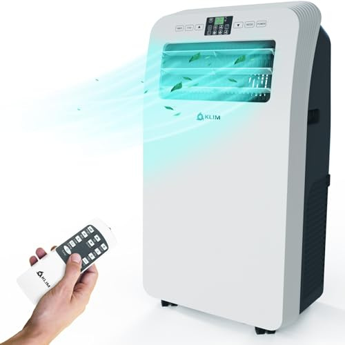 AC12000 Mobile Klimaanlage 12000 BTU mit Entfeuchtung und Ventilator | Mit Fernbedienung LED-Anzeige und 5 Jahren Schutz für Räume bis 20 m², Weiß