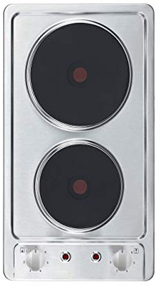 respekta Kochfeld Einbaukochfeld Duo Kochplatte autark 2 Platten Edelstahl, (H x B x T): 4 x 29 x 51 cm