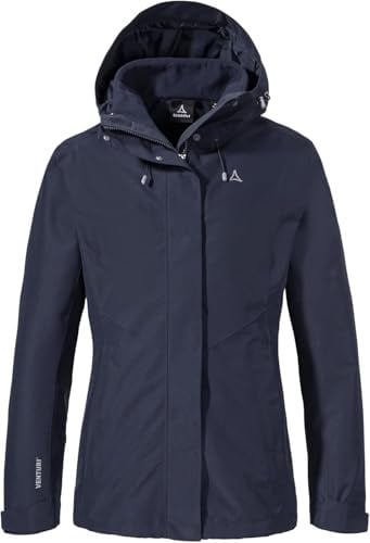 Schöffel Damen 3in1 Jacket Style Okere WMS, wasserdichte, atmungsaktive Outdoorjacke mit herausnehmbarer Fleecejacke, navy blazer, 42