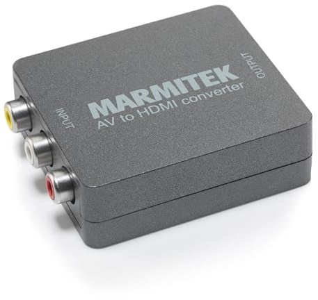 RCA auf HDMI Konverter - Marmitek Connect AH31-1080p Full HD - Keine Software notwendig - Composite - SCART - PAL - NTSC - AV HDMI Adapter - Schließen Sie alte Geräte an Neue Fernseher an