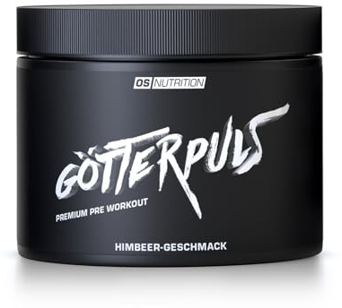 OS NUTRITION Götterpuls Pre Workout mit L-Citrullin, AAKG & Beta-Alanin – 200mg Koffein pro Portion – Für Fitness & Kraftsport – Vegan – 308g Pulver (20 Portionen), Himbeere