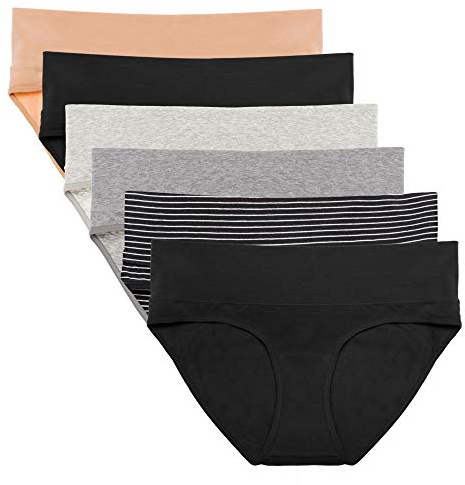 Intimate Portal Umstandsunterhosen Damen Baumwolle Umschlagbar für Schwangerschaft und Wochenbett weich atmungsaktiv 6er Pack Epitome XL