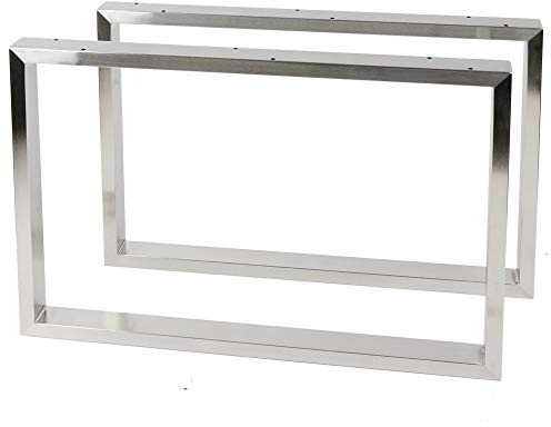 Montixx® 2X (1 Paar) Quadrat-Couchtisch & Tischkufen Bank Tischuntergestell B 30cm x H 40cm Edelstahl