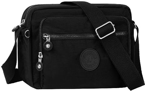 NEWIROVE Umhängetasche Damen Mittelgroß Nylon Wasserdicht Crossbody Bag Leichte Schultertasche Damen Handtaschen Mit Vielen Fächern Sportlich Umhängetasche Für Einkaufen, Reisen, Schule