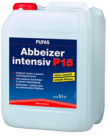 Pufas Abbeizer P15 intensiv 5 Liter Kraft-Abbeizmittel für Lacke Lasuren Farben