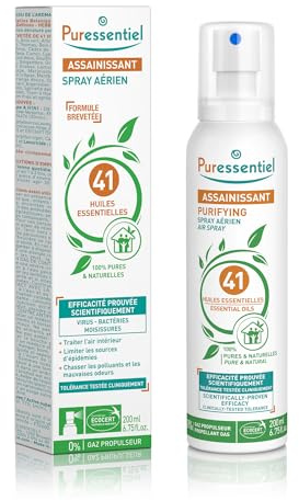 Puressentiel - Reinigend - Desinfektionsspray - Luftreiniger mit 41 ätherischen Ölen - Bewiesene Wirkung gegen Viren, Bakterien, Milben und Schimmel - 200 ml