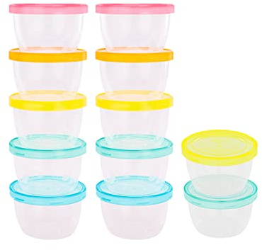 Badabulle Badabowls Aufbewahrungsbehälter für Babybrei - 12er Set, 250ml Füllmenge, auslaufsicher