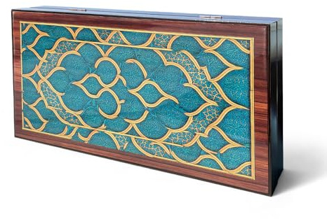 Biggdesign Oriental Backgammon, MDF-Korpus, Magnetverschluss, Glänzende Schutzlackierung, Kratzfeste Spielfläche, Inkl. Würfel & Spielsteine, Made in Türkiye