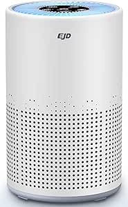 EJD Luftreiniger Allergiker mit H13 HEPA Filter, für Räume bis 50 m² | leise 12 dB Schlafmodus gegen Pollen, Tierhaare, Gerüche & Staub, Timer & Kindersicherung, Weiß
