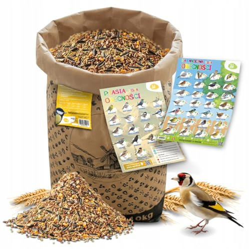 ARPON Vogelfutter ganzjährig | Hochwertige Futtermischung | Verschiedene Samen 10kg | Energieriches Ganzjahresfutter für Vögel mit erstklassigem Inhalt | Streufutter