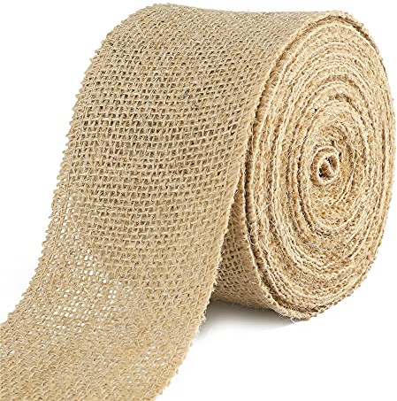 jijAcraft Juteband 8cm Breit, 10M Burlap Vintage Geschenkband, Sackleinen Decoband für Handwerk, Hochzeitdeko, Weihnachten, Herbstkranz