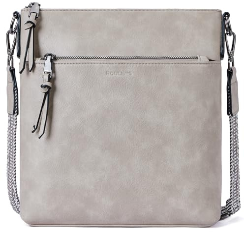 Roulens Mittel Damen Umhängetaschen, Leicht Damen Schultertasche aus Veganes Leder, Crossbody Bags für Frauen mit Verstellbar Abnehmbar Breiter Gurt