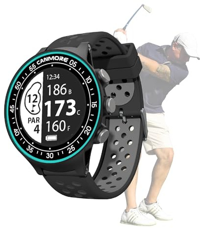CANMORE TW411 Golf-GPS-Uhr mit Fitness-Tracker, über 41.000 kostenlose vorinstallierte weltweite Kurse, aktualisierter IC-Chip, Türkis