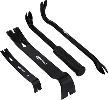 Amazon Basics Stemmeisen und Nagelzieher, 4 stück, 1er-Pack, Schwarz
