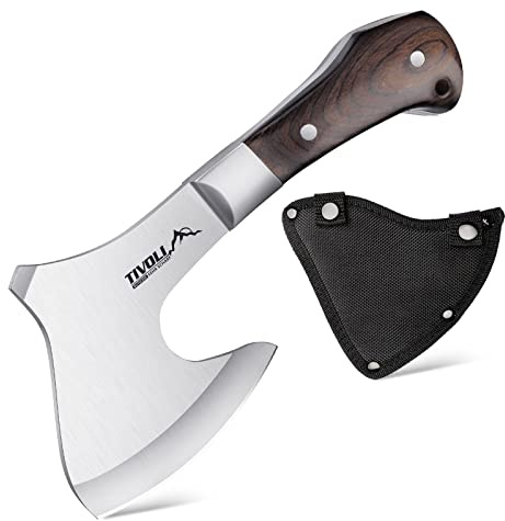 TIVOLI Spaltaxt – Tragbare kleine Axt mit Nylonscheide, aus hochwertigem Kohlenstoffstahl, ideal für Jagd und Trekking