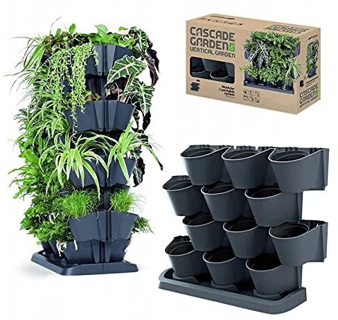 rg-vertrieb rgvertrieb Blumentopf 12er Set Vertikaler Garten Pflanzenwand Cascade Garden Taschen Wandgarten zur vertikalen Begrünung (68x55cm Stehender Wandgarten)