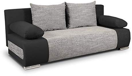 Sofnet - Schlafsofa Naki mit Bettkasten (Alova 04 + Berlin 01) | Sofa mit Schlaffunktion, Bettsofa, Schlafcouch, Strukturstoff, Bettkasten, große Schlaffläche, modernes Design