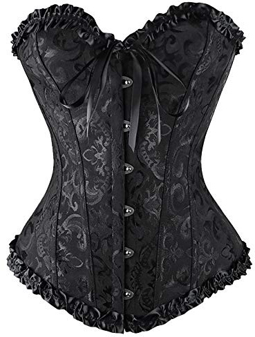 Korsett Damen Schulterfreies Bequem Bustier Corsage Damen-Korsett Vampiretop Vintage Corset Korsage Mädchen Überbrustkorsett Gothic Halloween Kostüm Top Oberteil Piratenkostüm Shapewear