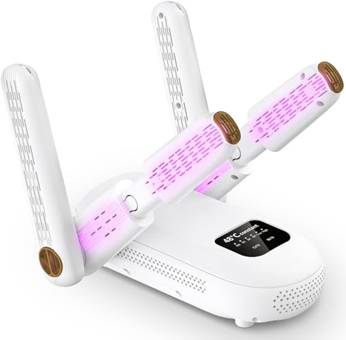 Naxup Schuhtrockner Elektrisch, 2 Paar Schuh Trockner, Schuhtrockner Fußballschuhe mit 1/3/6H Timer und 2 Geschwindigkeiten, UV-Licht, Faltbares Design für Schuhe, Handschuhe, Hüte, Socken, Skistiefel