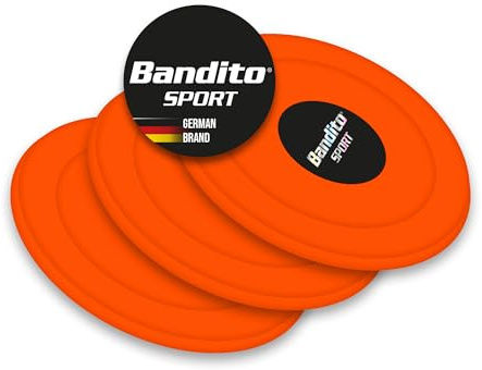 Bandito Airhockey Puck SpeedFire in Turniergröße 70 mm, 23 g für aktive Spieler und Profis, aus schlagfestem ABS Material, super Gleiteffekt, leucht-orange, Set 3 St.
