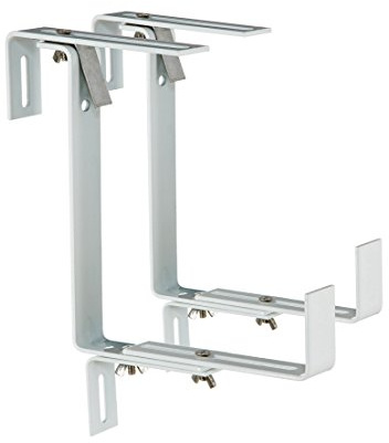 Dehner Blumenkastenhalter Profi für Rohrgeländer, 2 Stück, Metall, weiß