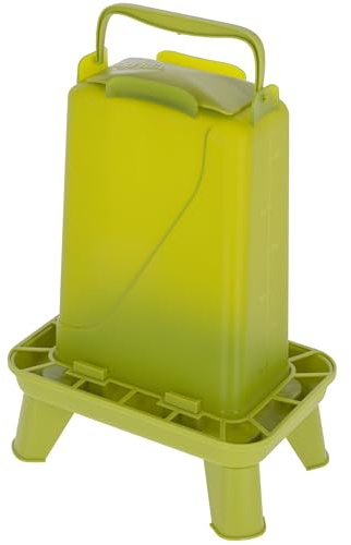Kerbl Hobbyfarming Futterautomat mit Standfüßen, 5,5 l, grün, 19,5x28,5x39,5 cm, Geflügelautomat, Futterspender, Kunststoff, Geflügel