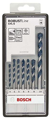 Bosch Professional 7 tlg. CYL-5 Betonbohrer Set (für Beton, Ø 4-10 mm, Robust Line, Zubehör Schlagbohrmaschine)