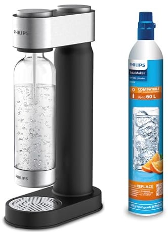 Philips Water ADD4902BK/10 GoZero Wassersprudler, plastik, 1 Liter, Schwarz