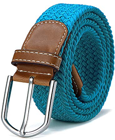 DonDon Stoffgürtel Stretchgürtel geflochten und elastisch Gürtel für Damen und Herren Länge 100 cm bis 120 cm