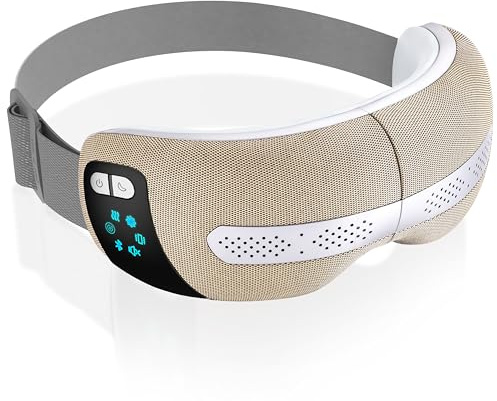 SereneLife Augenmassagegerät mit Wärme, Elektrische Augenmaske mit 5 Modi, Bluetooth- Musik, Vibration & Kühlfunktion, für Trockene Augen, weniger Augenbelastung & Besseren Schlaf