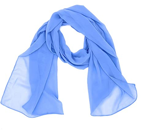 FASHION YOU WANT Damen Schal Stola Halstuch Tuch Seidentuch aus Chiffon für Frühling Sommer Ganzjährig (hellblau)