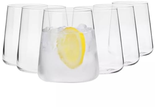 KROSNO Gläser für Wasser, Säfte und andere Getränke | 6er-Paket | 430 ml | Avant-Garde-Kollektion | Ideal für zu Hause, Restaurants und Partys | Für die Spülmaschine geeignet