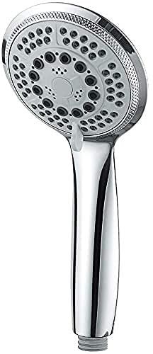 GRIFEMA COMPLENTOS-G804 Wassersparende Handbrause, Gross (Durchmesser, 100mm), 3 Strahlarten/Runder Duschkopf mit Regendusche und Massage Funktion, Chrom