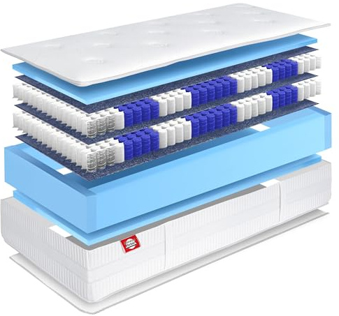 Matratzen Perfekt Boxspringmatratze Terra Med Box² 180x200 H3 33 cm | 7-Zonen 1531 Doppelfederkerne integrierte Topper Bezug abnehmbar waschbar 60 Grad belastbar bis 100 kg