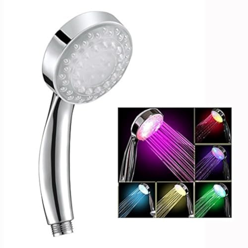 Itian LED-Lichter mit Farbwechsel, Duschkopf, Badezimmer, LED-Duschköpfe, 7 Farben, automatischer Wechsel der LED-Lichter, Handbrause