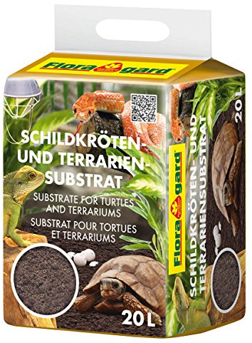 Floragard Schildkrötenerde & Terrariensubstrat 20 l –staubarm & grabfähiges Substrat für Landschildkröten & andere Reptilien – reguliert Feuchtigkeit & eignet Sich für Terrarien & Innengehege