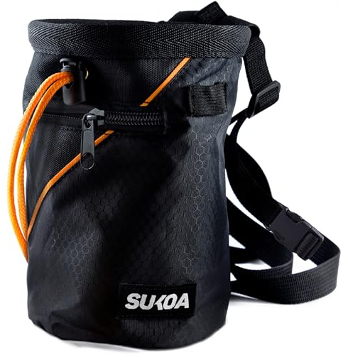 Sukoa Chalk Bag with Quick-Clip Belt and 2 Large Zippered Pockets